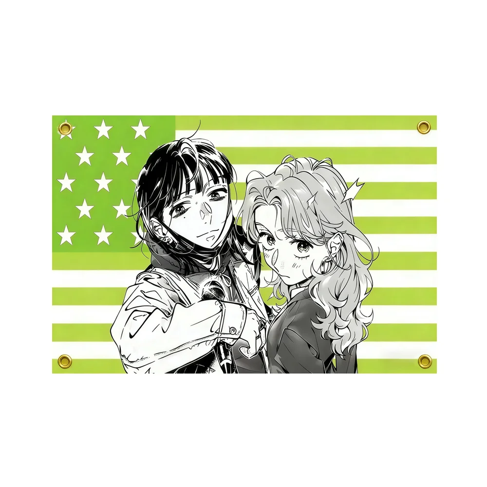 2x3ft 3x5ft New Anime 《The Guy She Was Interested in Wasn't a Guy at All》 Flag Tapestry Double Penetration Room Decor