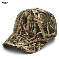 KOEP nuevas gorras de pesca al aire libre Jungle Reed gorra de béisbol de camuflaje sombrero de caza algodón papá Snapback sombreros Bulrush hojas KBMO8