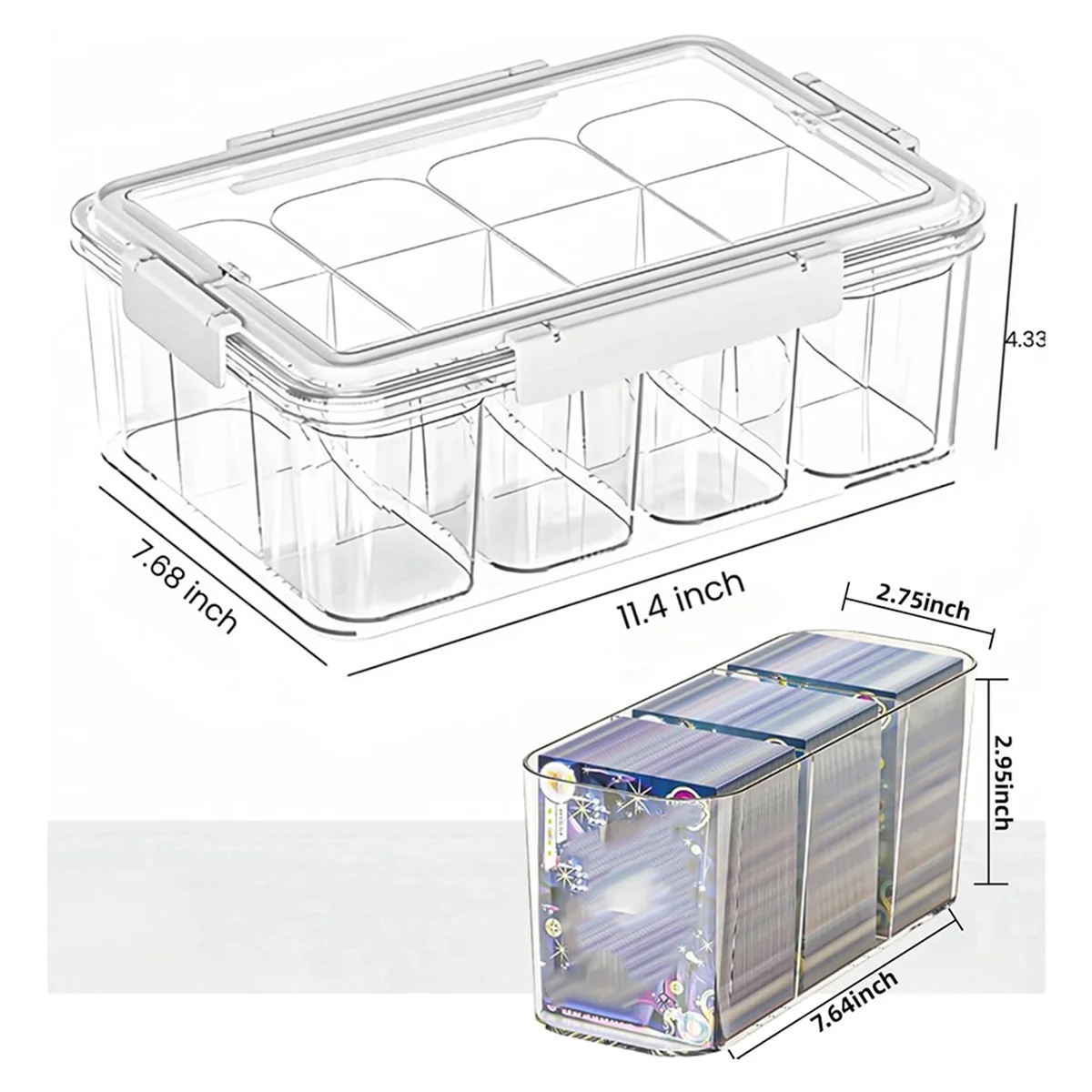 

Y31A Multipurpose Storage Box,Clear Crafts Storage Organizers,Portable Acrylic Storage Containers with 4 Inner Boxes