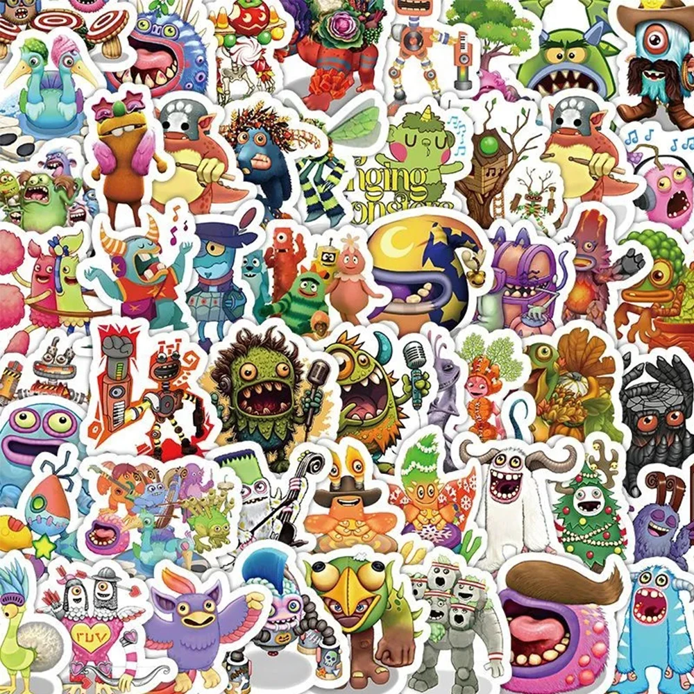 AliExpress Charile 10/30/50/100pcs My Singing Monster Graffiti Stickers Cute Cartoon Music Game Decals Laptop Phone Suitcase Bike Sticker Wholesale