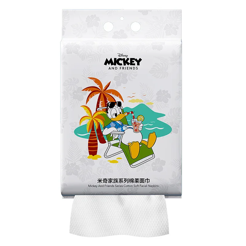 منشفة مينيسو الأصلية من ديزني دونالد داك المعلقة القابلة للسحب للاستعمال مرة واحدة، منشفة غسيل الوجه السميكة