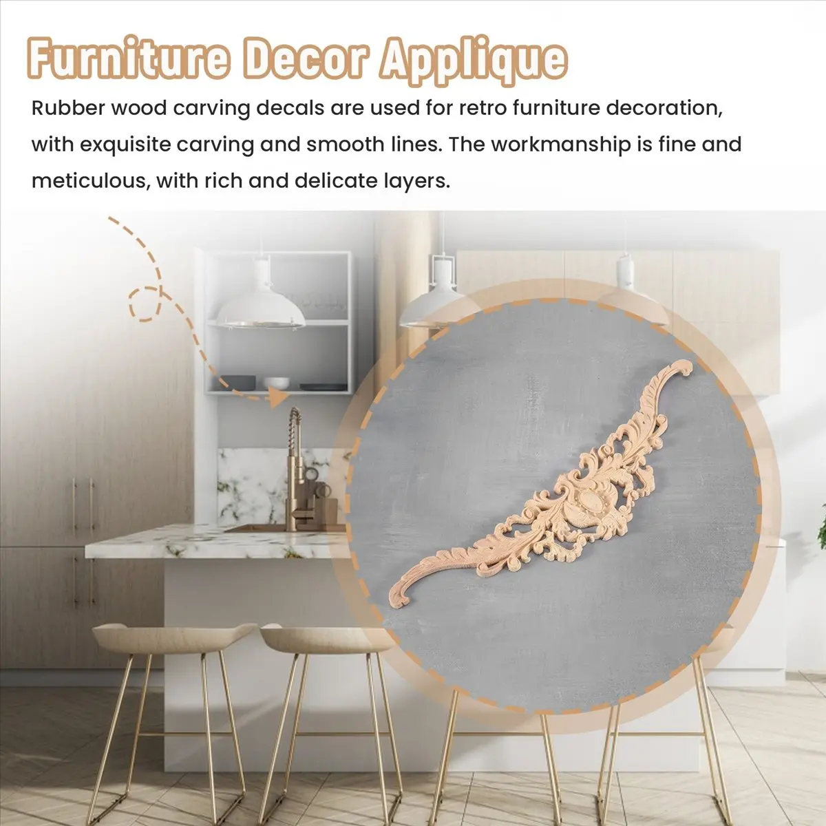 Oct Sale Vintage Plant Wood Carved Corner Applique Decorate Frame Cabinet Fireplace Door Furniture Decorative Wooden Figurines