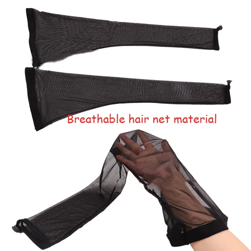 Tube de dreadlock pour tresses longues, taille supplémentaire, couverture noire, déformable, sans tresse, bonnet de filet à cheveux pour nœud supérieur, manchon léger