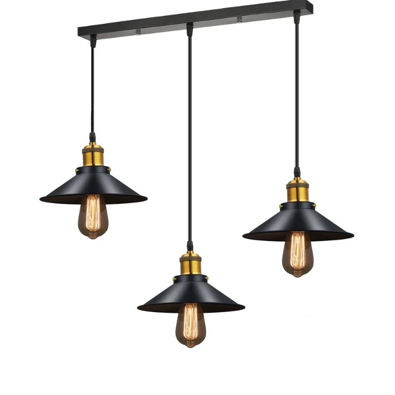 Lampadario moderno a LED lustro illuminazione lampadari a soffitto in metallo nero lampada da pranzo Vintage lampada da sospensione a sospensione