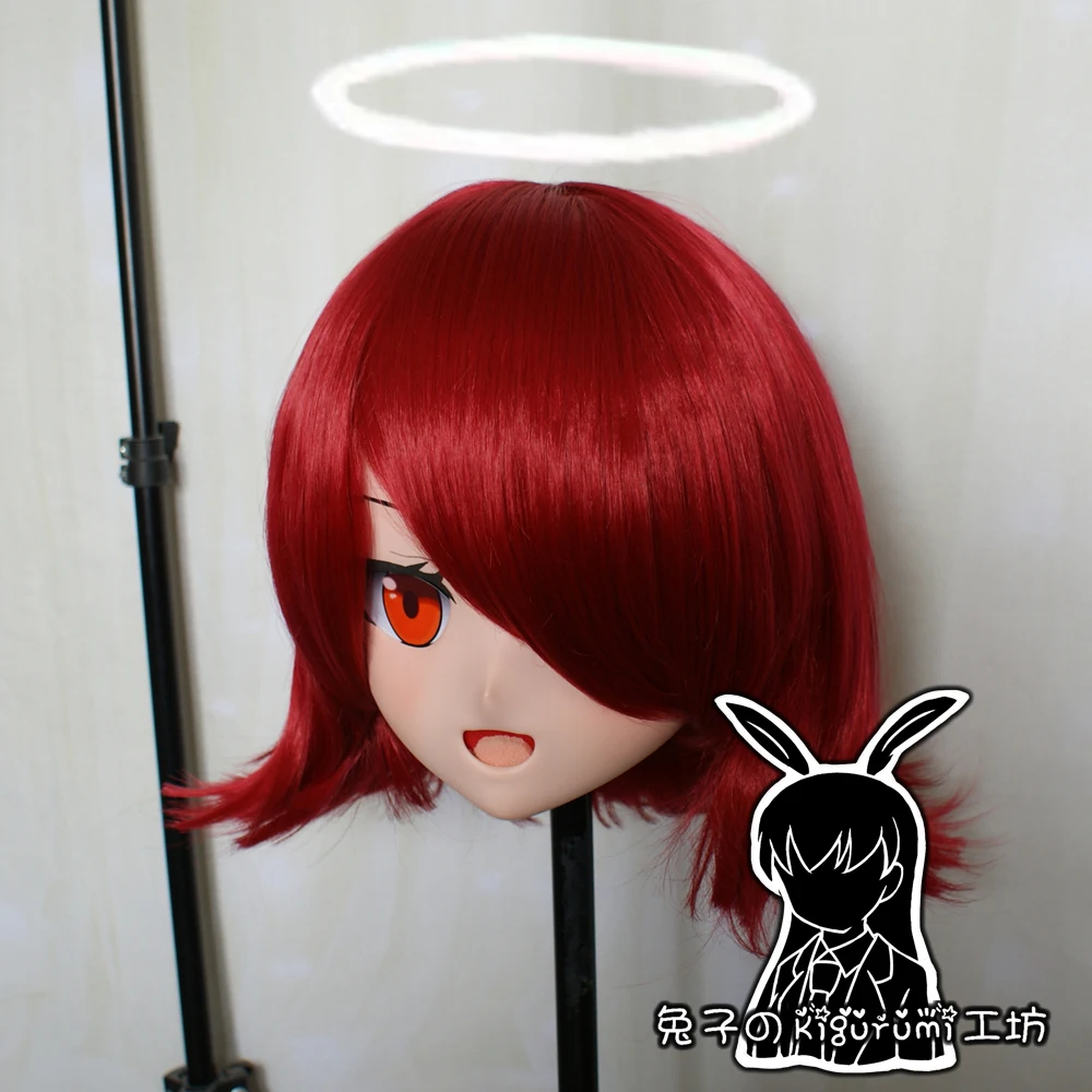 (RB6530) qualidade artesanal feminino resina cosplay papel japonês anime exusiai kigurumi crossdress boneca máscara transgênero