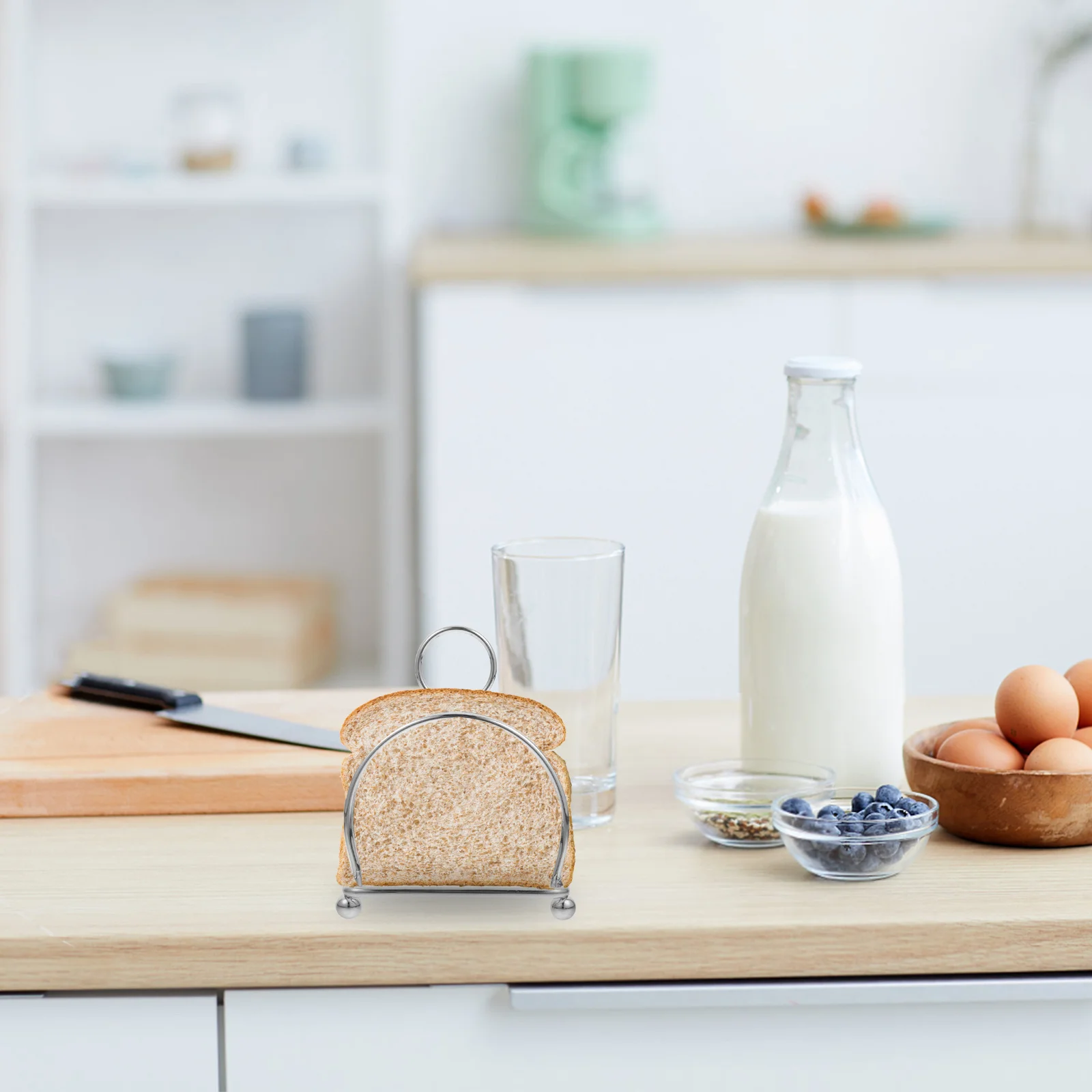 

Stainless Steel Toast Holder Rack Multifunctional Bread Stand Kitchen Bread Rack Books Recipe Organizer