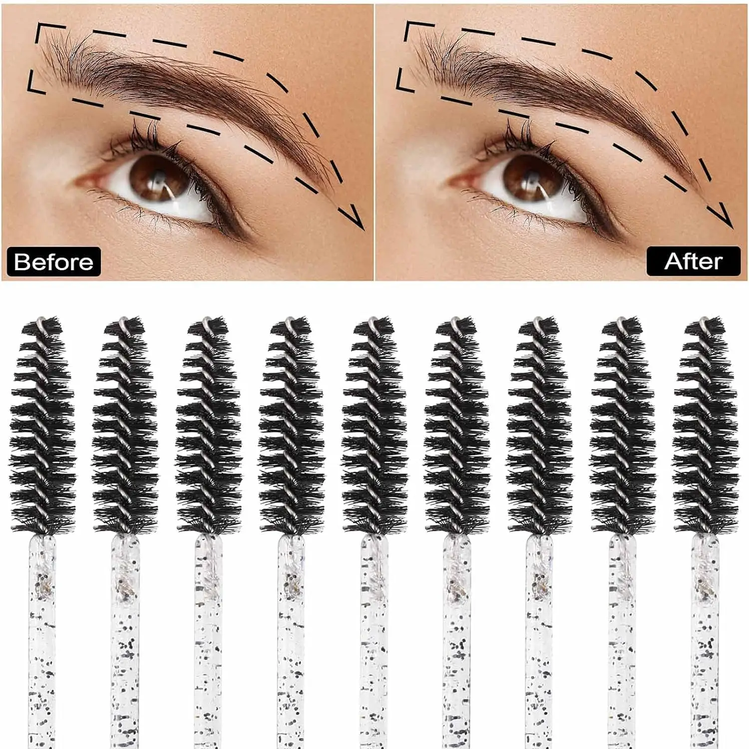 1000 Disposable Mascara Wands Eyelash Brush Spoolies for Eyebrow Eye Lash Extension Colorful Wholesale Beauty Tools