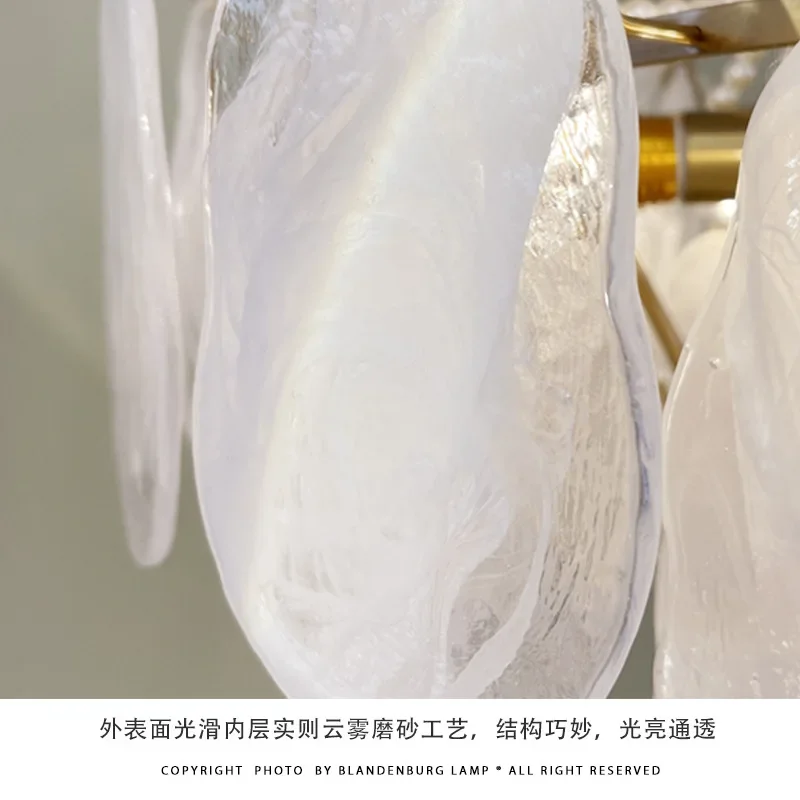 الشمال الإبداعية سحابة اللؤلؤ الثريا مصمم نمط الفرنسية ضوء الفاخرة الزجاج الإضاءة الفن موضة غرفة نوم ماستر الخفيفة