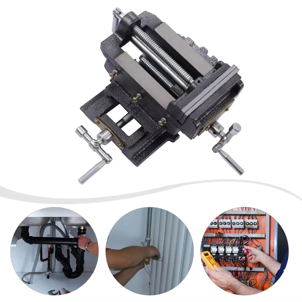 

5 Inch Cross Slide Drill Press Vise Heavy Duty X-Y Axis Milling Machine Clamp 2 Way Movement