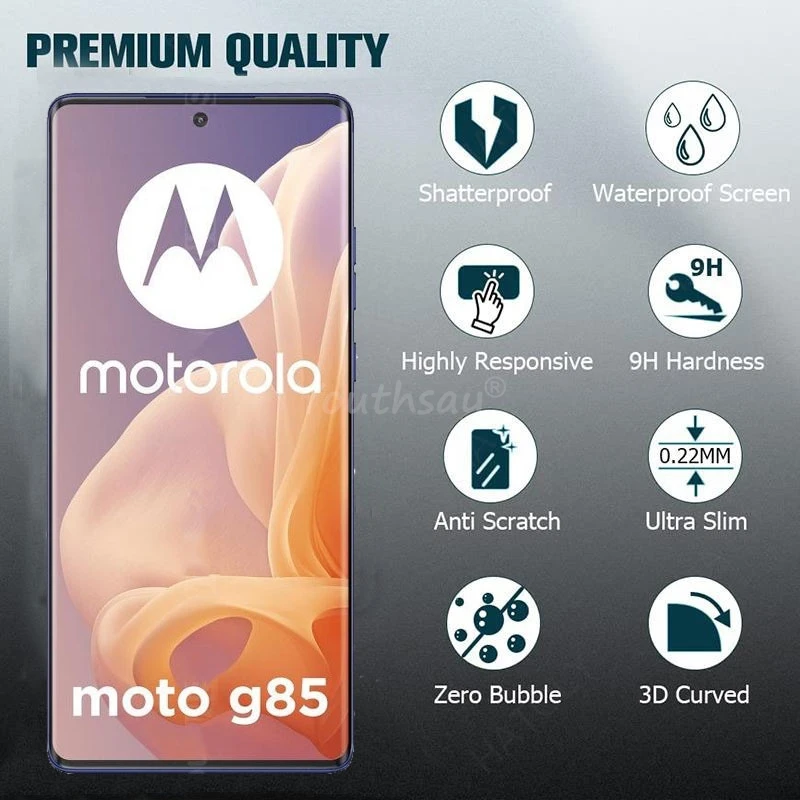 For Motorola Moto G85 Glass 3D Curved HD Screen Camera Lens Protector Film Moto G85 Tempered Glass Motorola G85 Glass