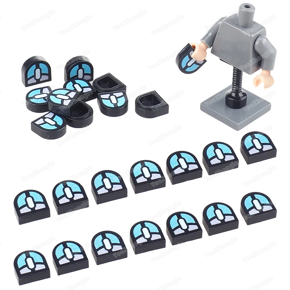 Blocs de construction à motif imprimé souris, carreaux 1x1, demi-cercle, pièces étendues, figurines MOC 24246, équipement informatique, modèle de scène, jouets