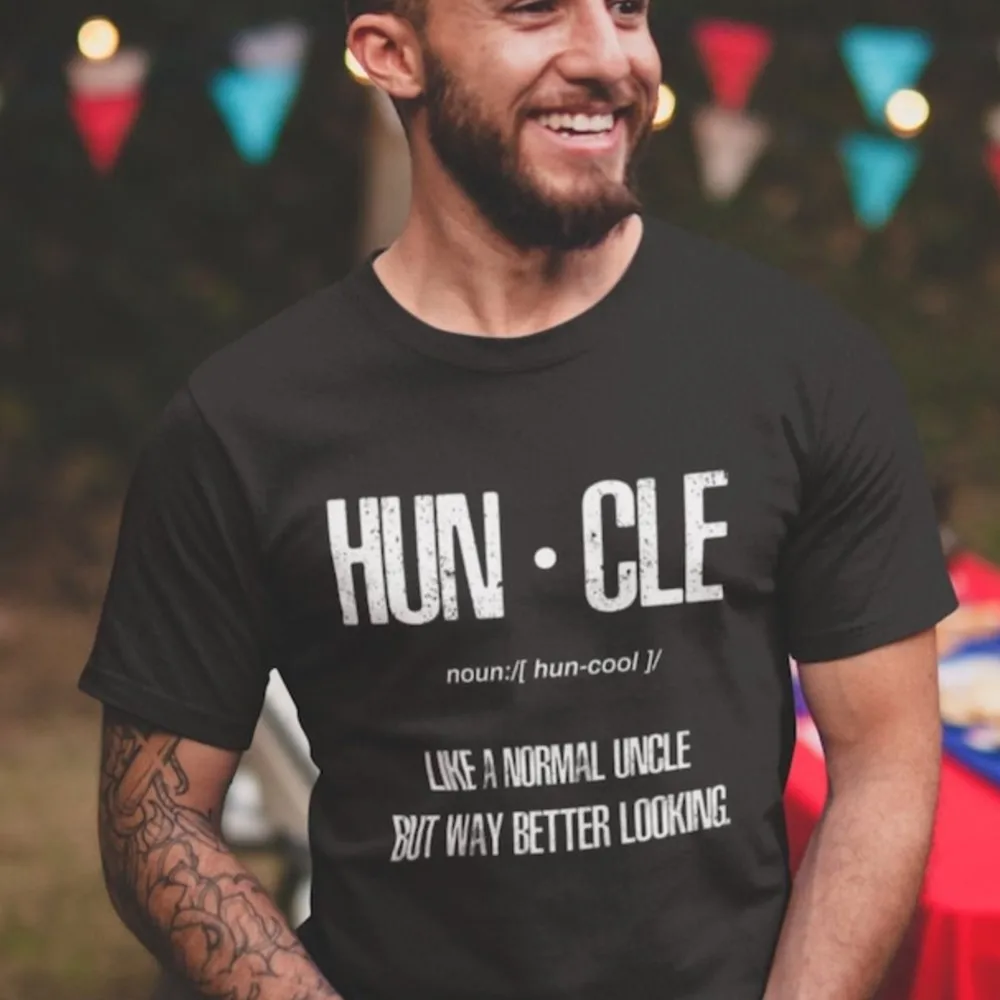 

Huncle Like Uncle But Way Better Looking Print T-shirts Men Premium Cotton Round Neck Tees Summer Tops Uncle Gifts