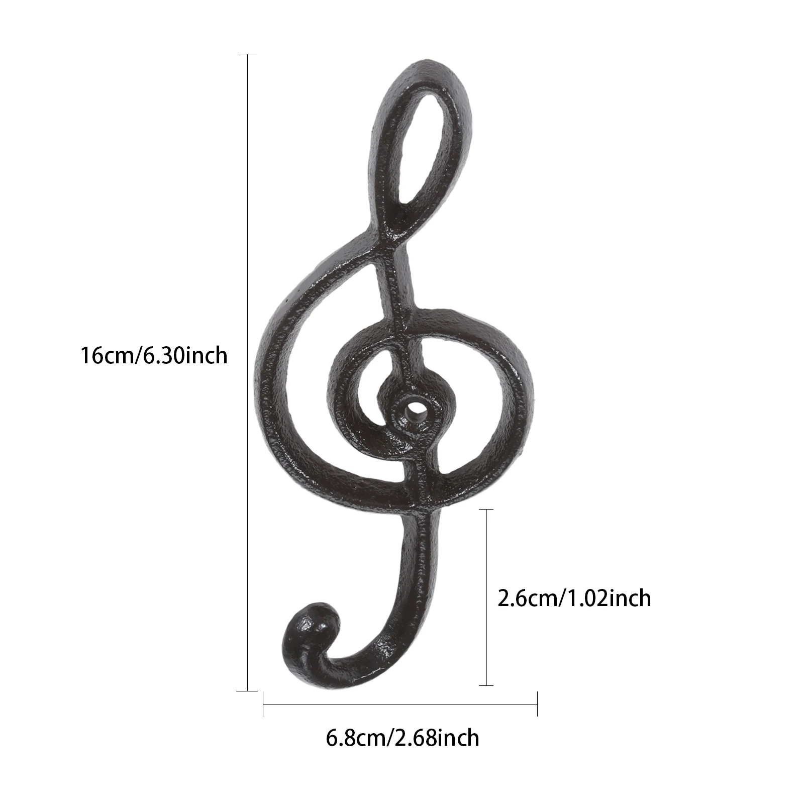 1set Music Note Shape Iron Hook Wall Hanger Unique Home Creative Decor Vintage Kitchen Bathroom Coats/towel/Key/Hat/Bag 16cm