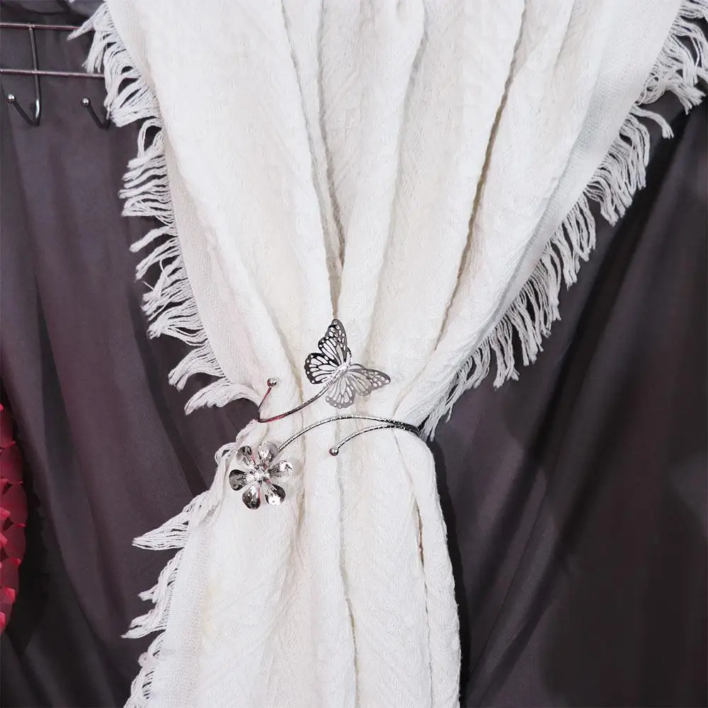 

Metal Butterfly Curtain Tieback Exquisite Luxury Curtain Holdback Buckle Beautiful Flower Leaves Shape Curtain Straps Clips