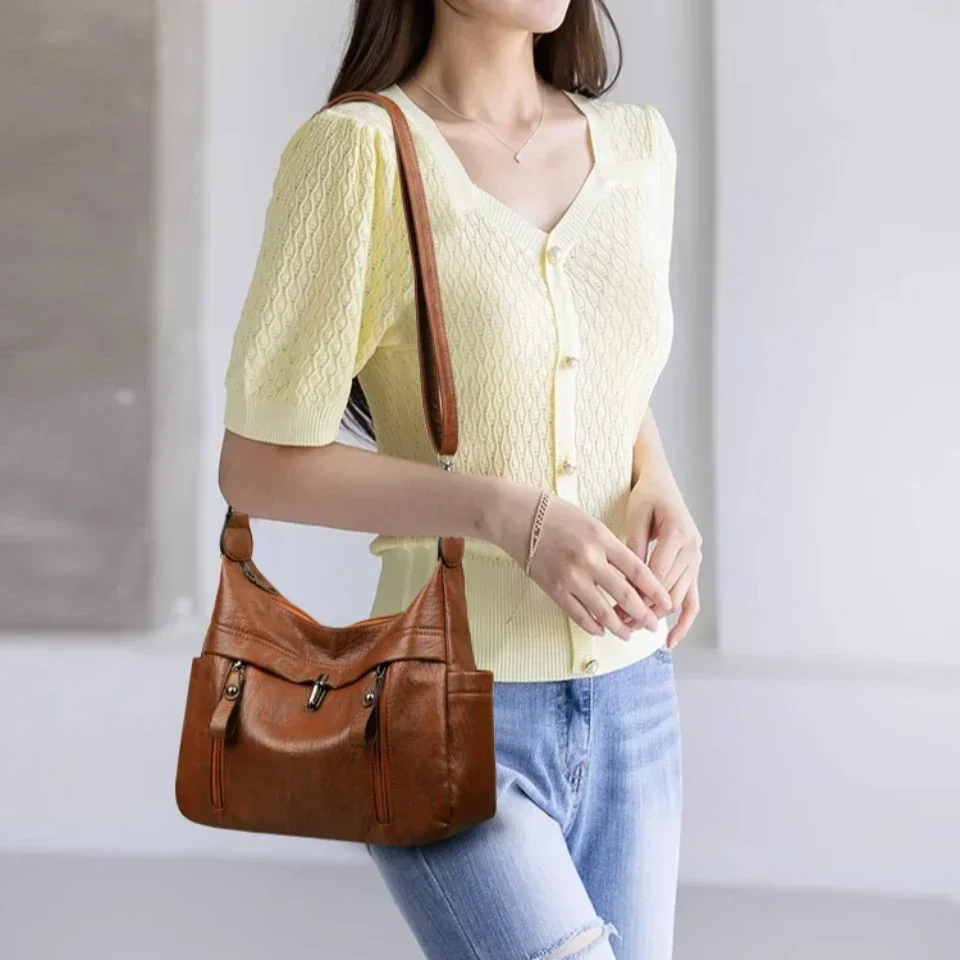 Women Bag Daily Shoulder Bag Quality Female Shoulder Messenger Crossbody Hobos Large Capacity Casual Totes PU Leather Handbag