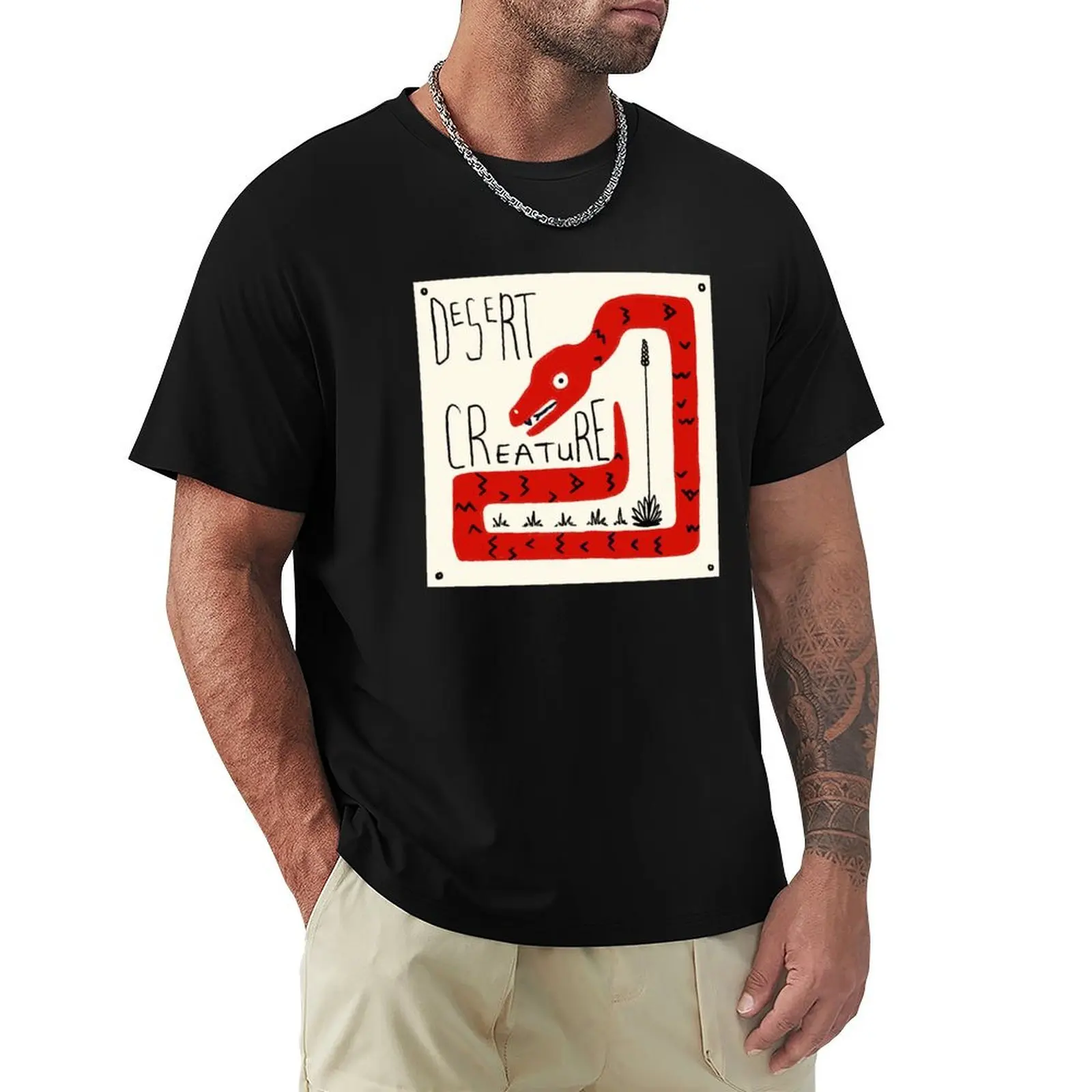 

Desert Creature Snake T-Shirt custom shirt for a boy topping aesthetic clothes mens designer t shirt