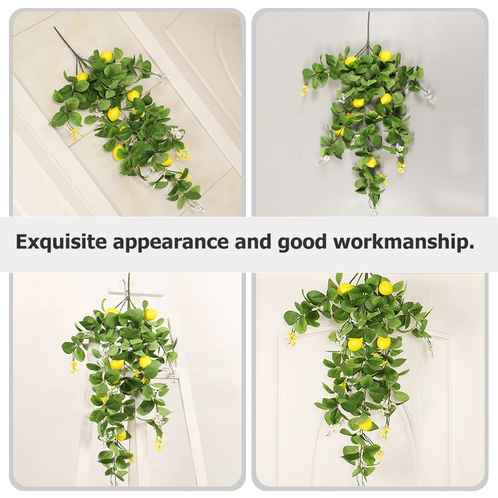 Artificial Floral Pick Lemon Branch Faux Lemon Tree Stem Vivid Plant Fruit Lemon Bouquet