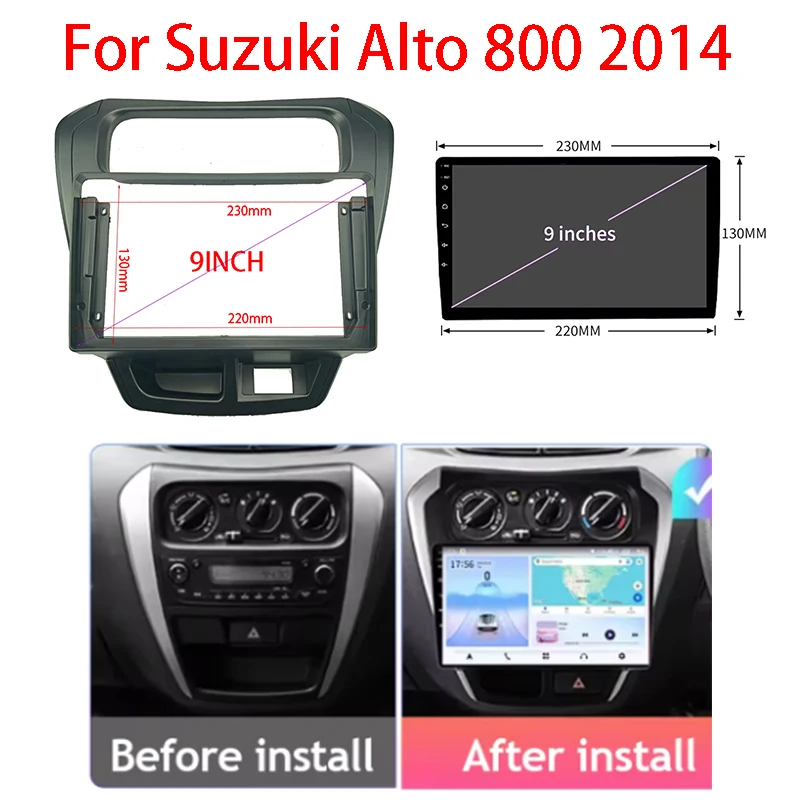 

7/9 Inch Car Frame Fascia Adapter For Suzuki Alto 800 2014 Android Radio Dash Fitting Panel Kit