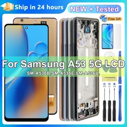 Pantalla LCD TFT para Samsung A53 5G, montaje de digitalizador con pantalla táctil, reemplazo para Samsung A536, A536B, con marco