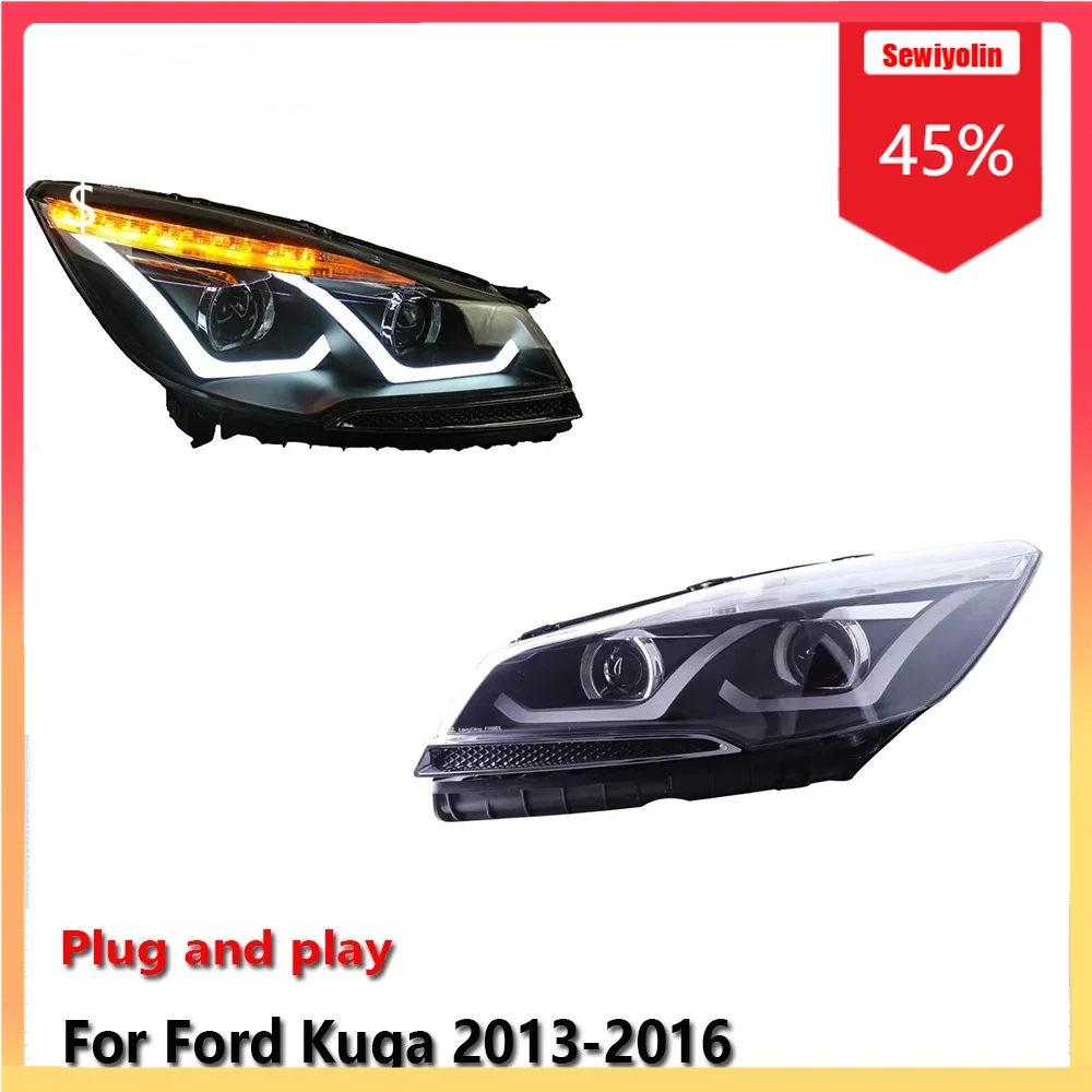 

Car LED Headlight Automobile PartsFor Ford Kuga 2013-2016 Fog DRL Brake Turn Signal Lamp Plug and Play