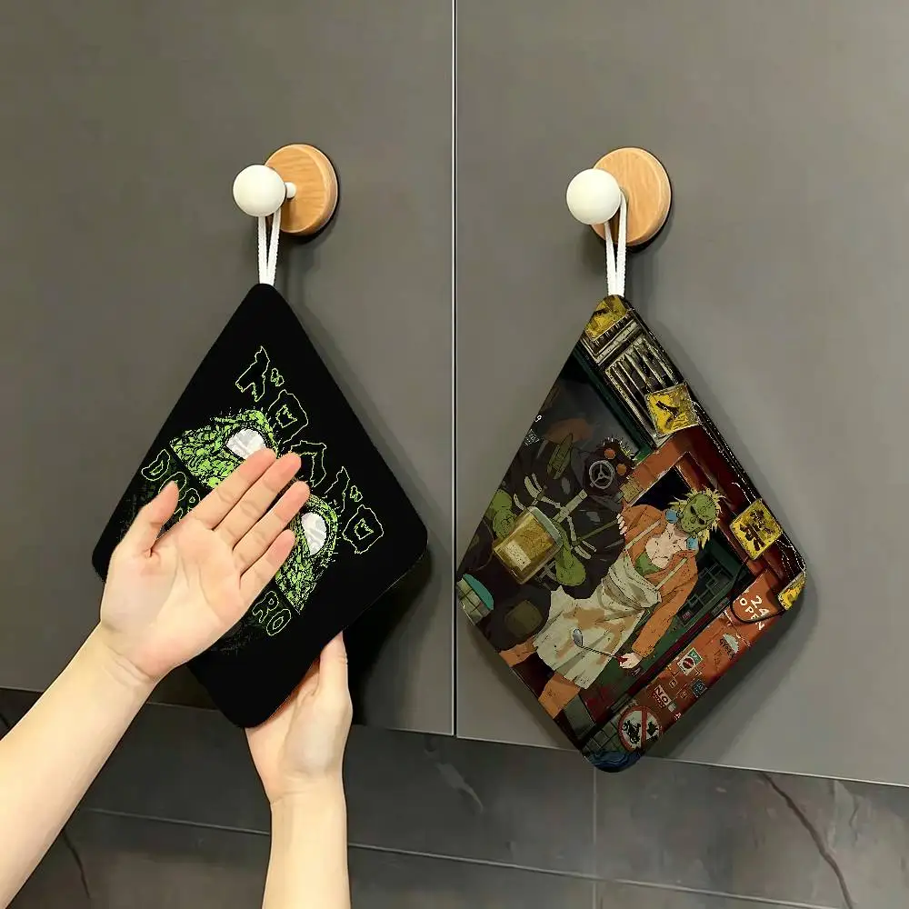 Anime D-DorohedoroS Polyester Cotton Hand Wiping Towel, Hanging Design, Durable for Household Restaurant Toilet Use