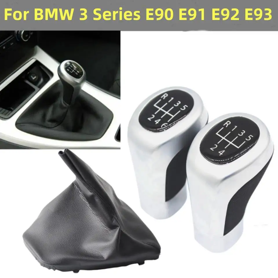 Left Dtriver Gear Shift Knob Shifter Lever Stick Gaiter Boot Cover Cars Accessories for BMW 3 Series E90 E91 E92 E93 2005-2012