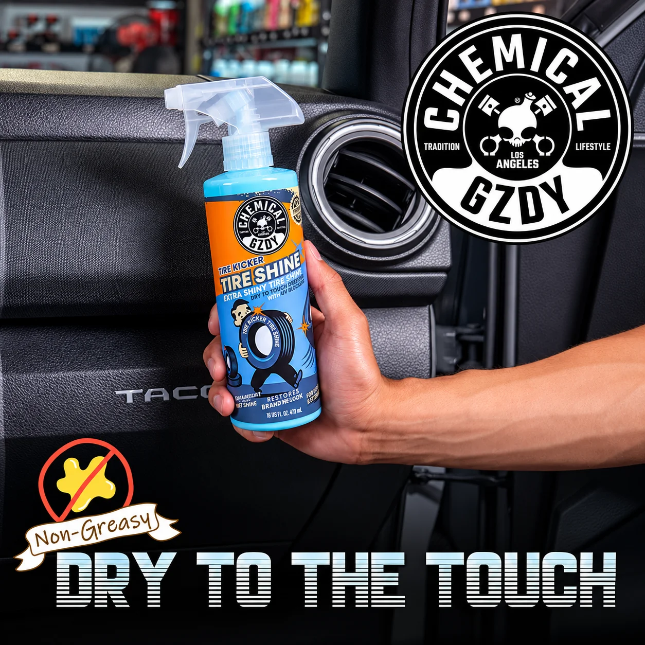 Tire Shine Spray High Gloss Tire Dressing Car Tire Protectant Non Greasy UV Protection for Auto Detailing 2 Pack