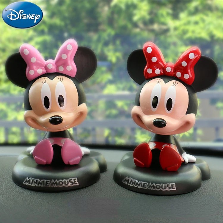 Disney Mickey Decoration Cartoon Car Interior Decoration Mickey Mouse Car Shake Head Doll Enamel Car Ornaments