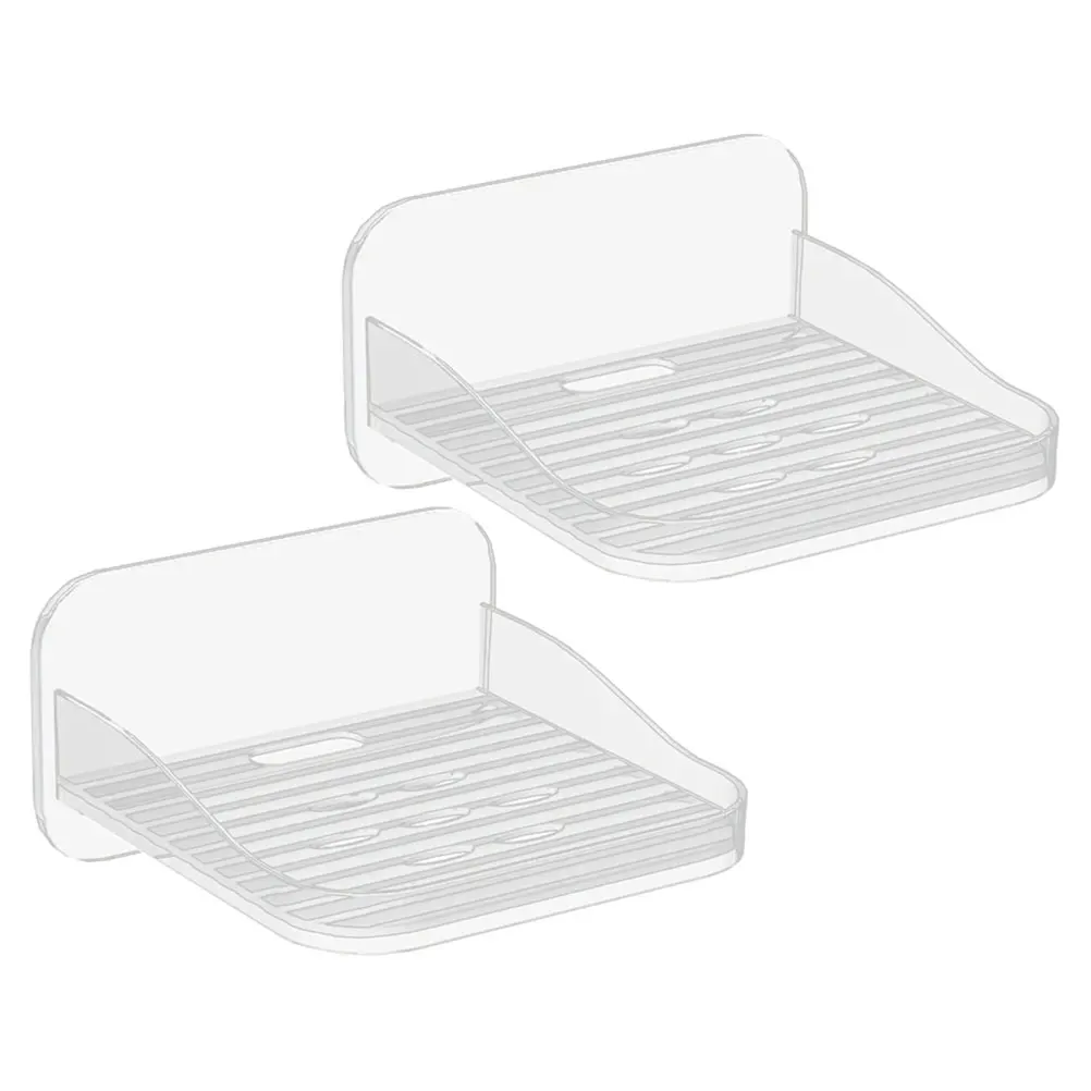 

2pcs Camera Storage Rack Wall Mounted No Drill Shelves Router Holder Acrylic Floating Bedroom Bathroom Display Shelf Organize