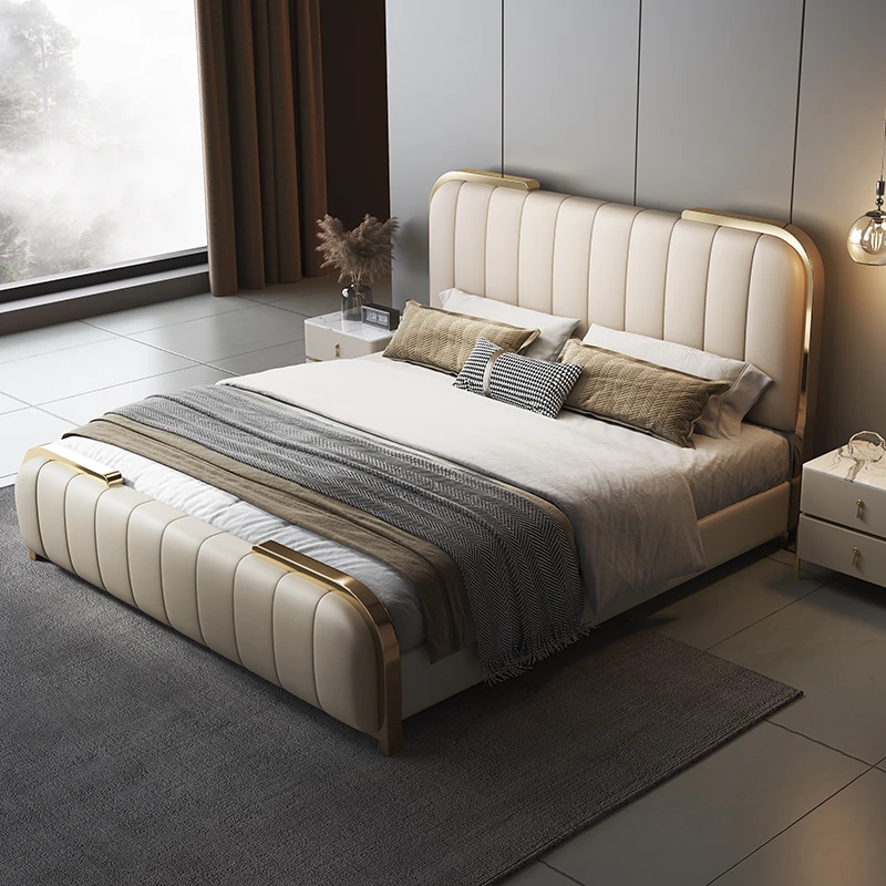 Frame king Size Bed Double Designer Bed High Quality Modern Bedroom Furniture Set Light Luxury Soft Bed for Home Hotel Furniture - view 4