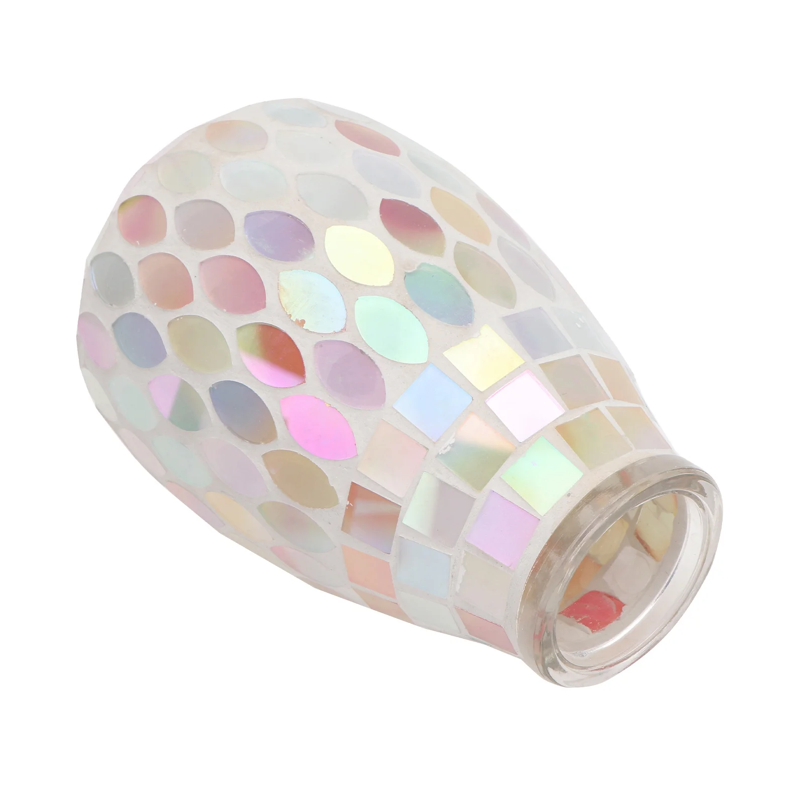 

1Pcs Unique Glass Vase Mosaic Fish Scale Pattern Creative Flower Holder Home Decoration Table Adornment