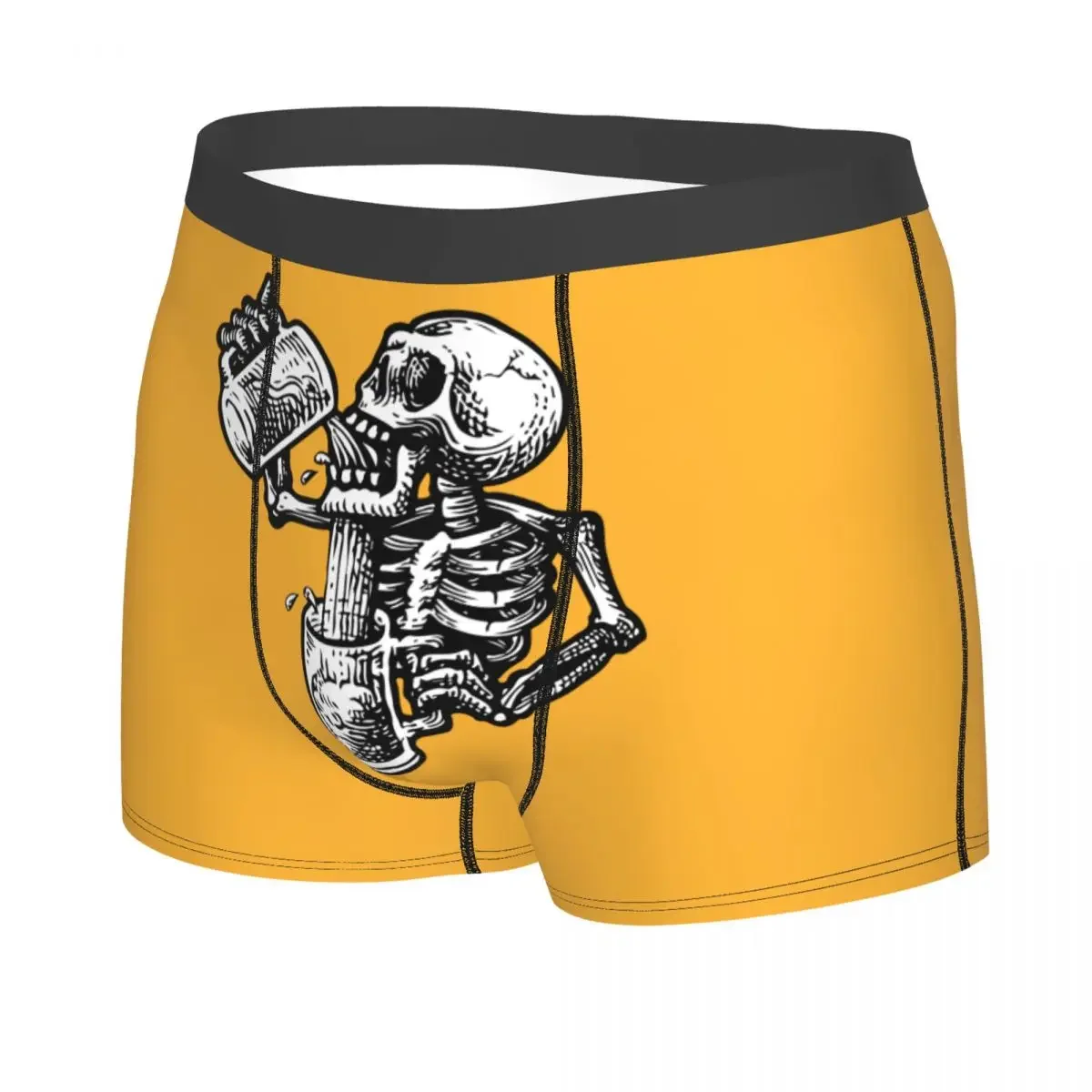 Custom Drunk Skull Boxer Shorts For Men 3D Printed Underwear Panties Briefs Soft Underpants