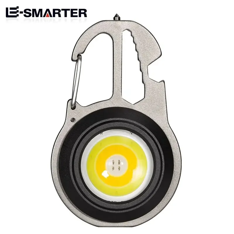 Multifunctional Mini LED Work Light Small Portable Flashlight Keychain Light COB Inspection Strong Magnetic Torch Outdoor Light