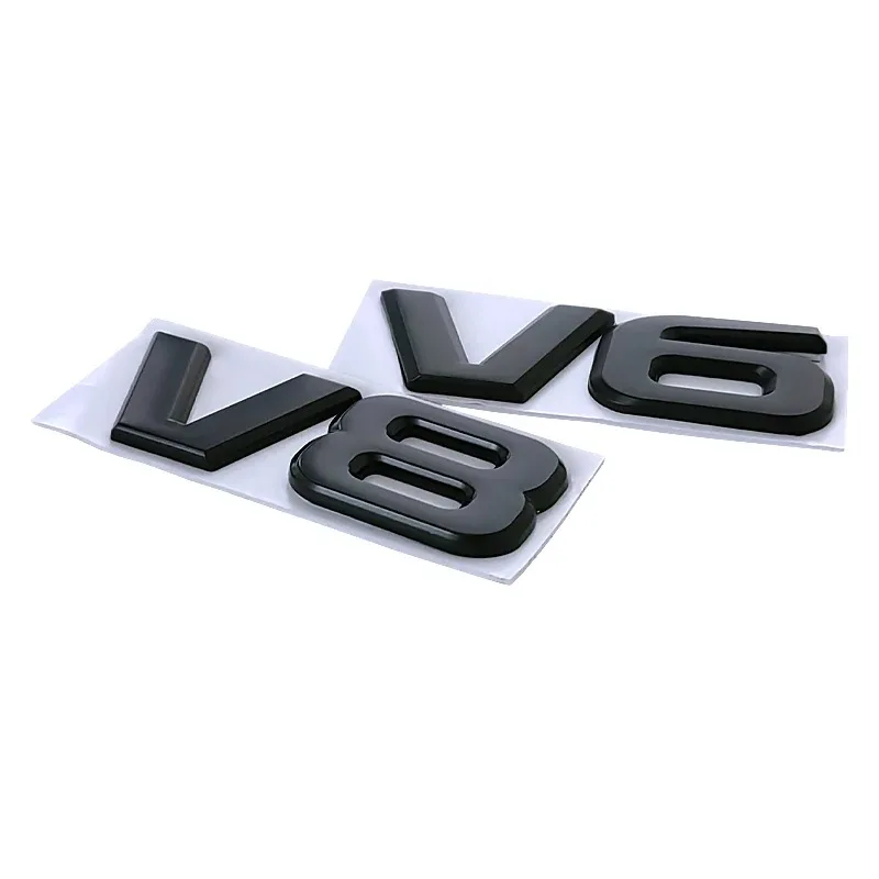 3d Metall v6 v8 Logo Auto Emblem Abzeichen Aufkleber Aufkleber für Toyota FJ Land Cruiser Highlander Jeep Wrangler Kotflügel Kofferraum Zubehör