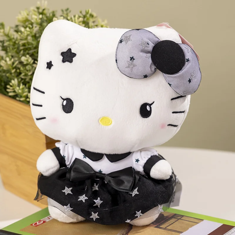 Juguete de peluche de Hello Kitty Sanrio Kuromi, almohada de muñeca rellena suave de dibujos animados, decoraciones para habitación, mochila de gato Kawaii KT, regalo de cumpleaños