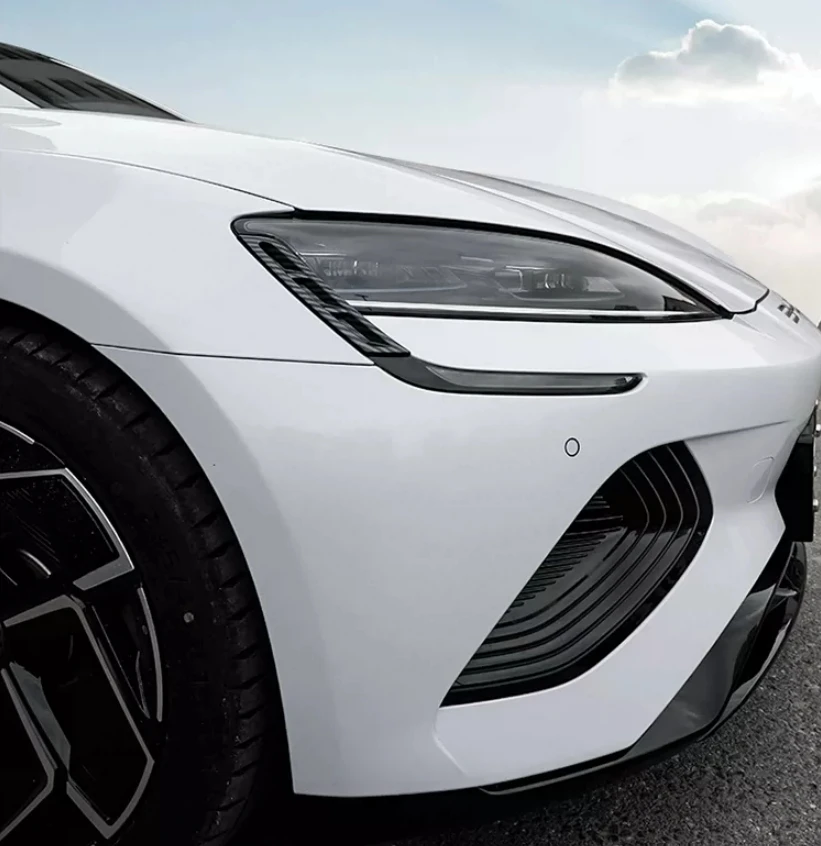 

Headlights Eyebrow Eyelids Chrome Cover Trim 2PCS/SET Carbon Fiber Look For BYD Seal 2022 2023 Exterior Accessories