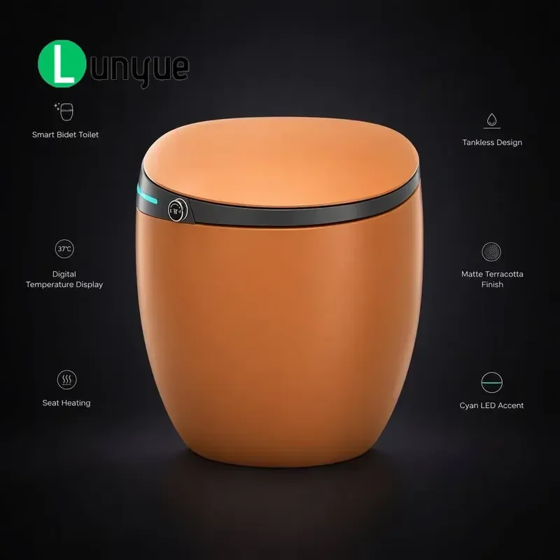 Smart Toilet Egg Shaped Digital Display Heated Seat LED Light CE Certified For Hotel Apartment Bathroom Factory Direct Sales