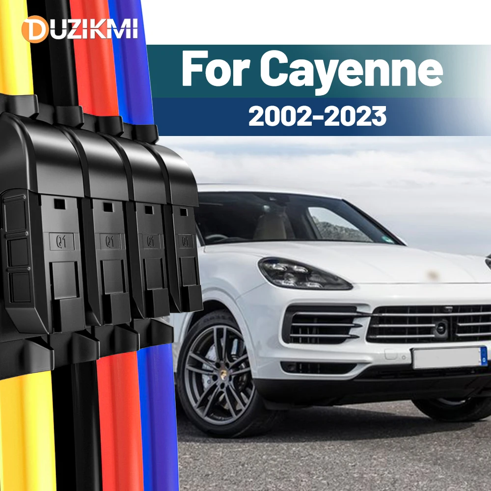 Für Porsche Cayenne 2002–2023 2015 2016 2017 2018 2019 2020 2021 2022 2 Stück Frontscheibe Scheibenwischerblätter Rot Blau