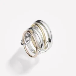 Fashion New Titanium Steel Plated 18k Gold Four-ring Three-color Ring