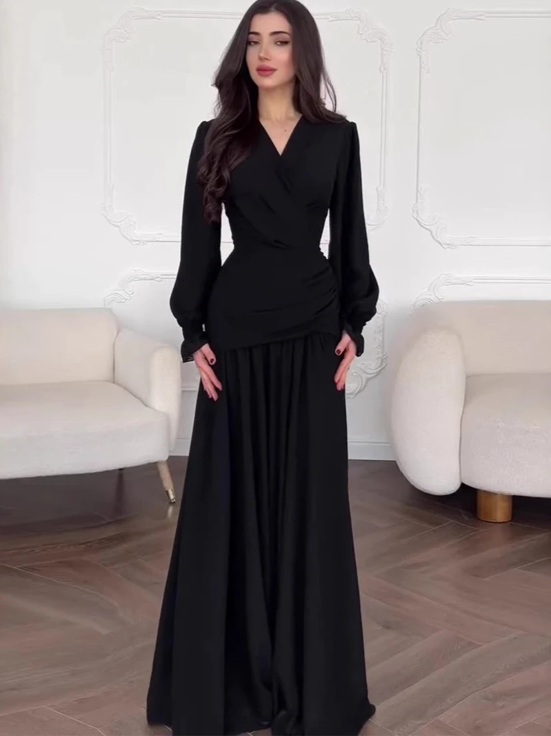 Eid femmes Robe musulmane Abaya mousseline de soie robes Largos fête Caftan Jalabiya Ramadan robes longues dubaï caftan arabe longue Robe 2025