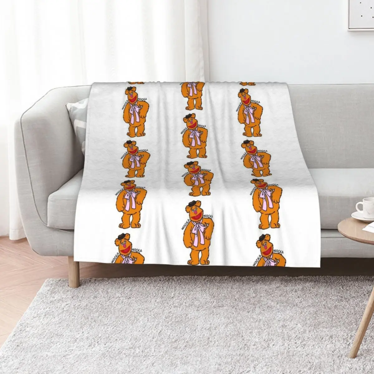 The Muppets - Fozzie Bear Wocka Wocka Throw Blanket Men's Soft Warm Throw Blanket for Couch
