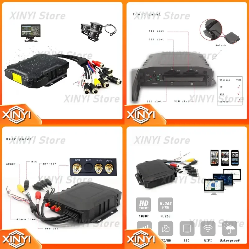 for Camera Ssd Waterproof Video Cameras Mdvr Sd 4ch Mobile Vehicle Blackbox Dvr Mdvr 4g Gps Wifi Mobile Mdvr Dvr