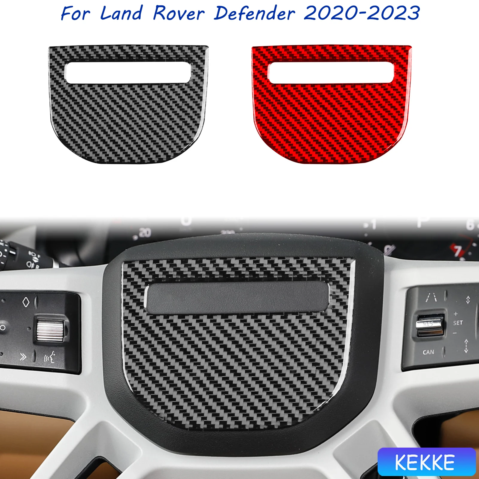 

For Land Rover Defender 2020-2023 Auto Car Driving Wheel Decal Trim Cover Sticker Carbon Fiber Decoration Interior Accessories