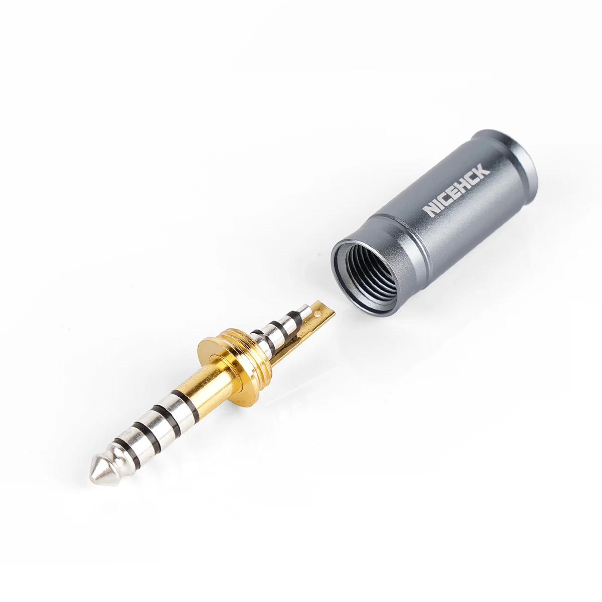 NICEHCK 5N reines Silber 4,4 mm symmetrischer Stecker (vergoldetes Messing GND), DIY-Kabelanschluss, Drahtverbinder, Audio-Buchse, Ohrhörer-Zubehör