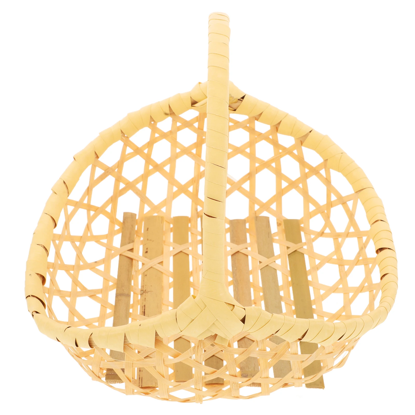 

Bamboo Basket Woven Baskets Desktop Organizing Storage Reusable Empty Bread Small Multifunctional Comfortable Handle