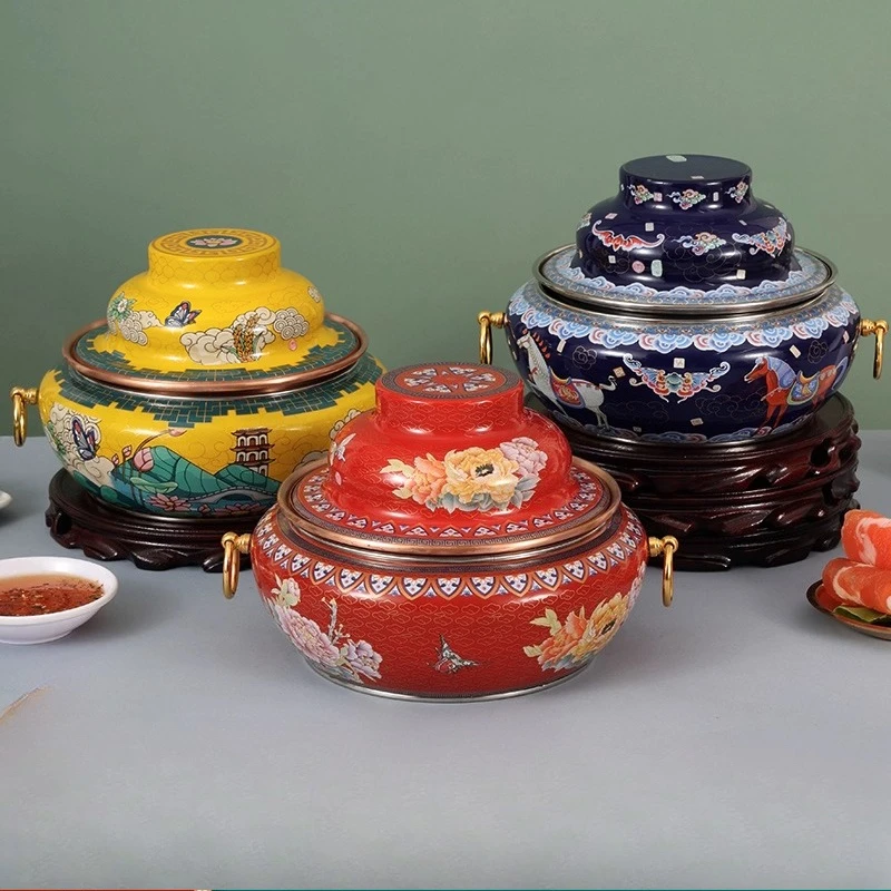 

Перегородчатые медные кастрюли, индукционная плита, маленькая кастрюля для одного человека, медный кастрюля, жаровня из чистой меди для коммерческого использования