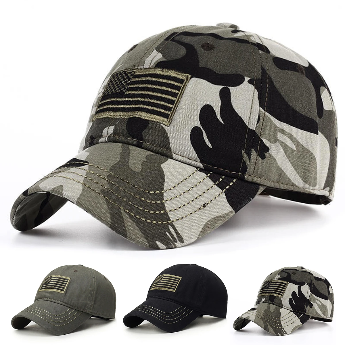 Unisex Flagge der Vereinigten Staaten Stickerei Baseball Caps Frühling Herbst Outdoor Einstellbare Casual Hüte Sonnenschutz Hut Sport Cap – Detail 1