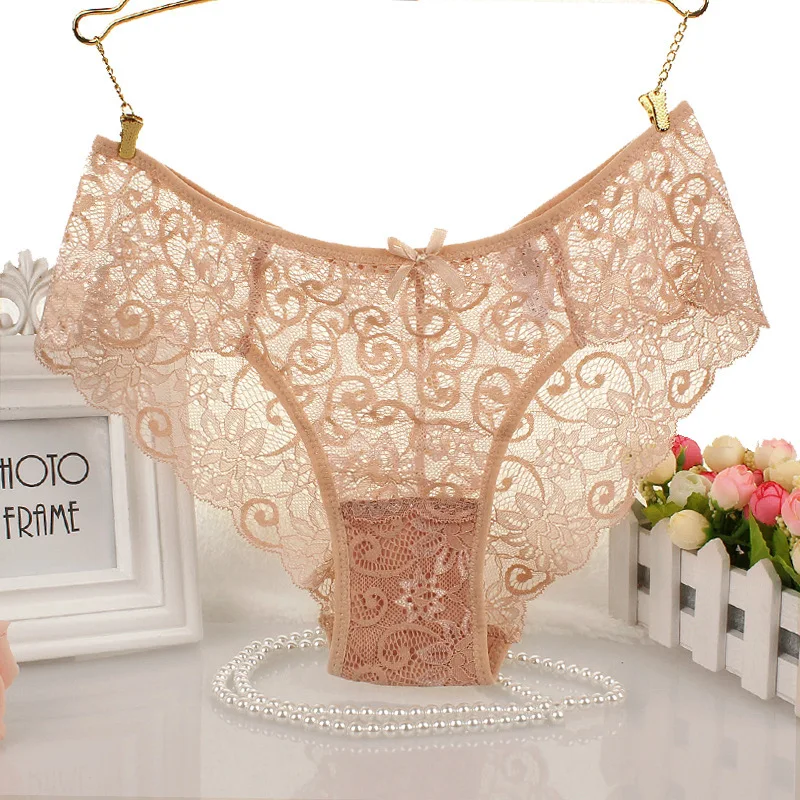 Lace Women Underwear Seamless Ultra Thin Underwear for Female Breathable High Waist Solid Color Panties Трусы Женские Кружевные