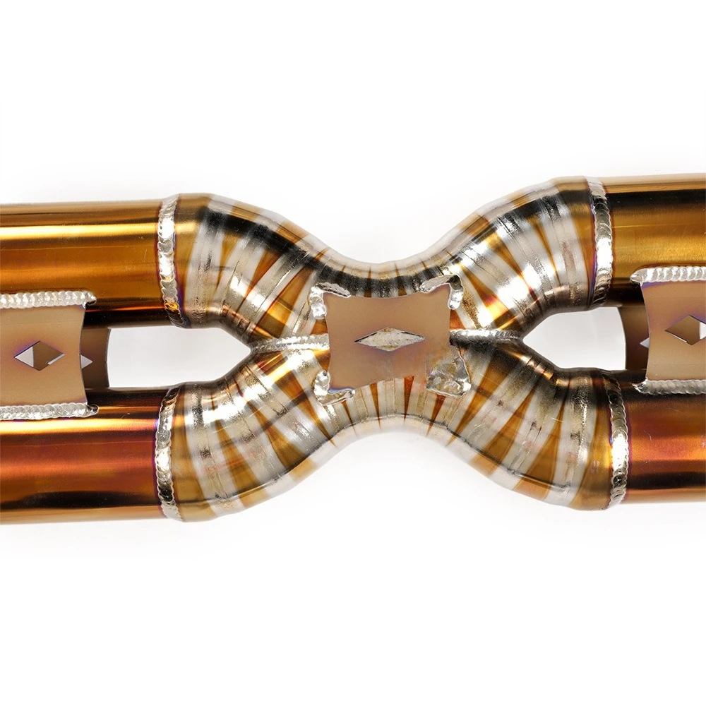 تناسب a ble لـ F err ari GTC4 مادة التيتانيوم الأنبوب الأوسط X أنبوب تعديل ماسورة العادم نظام عادم السيارات التيتانيوم #2