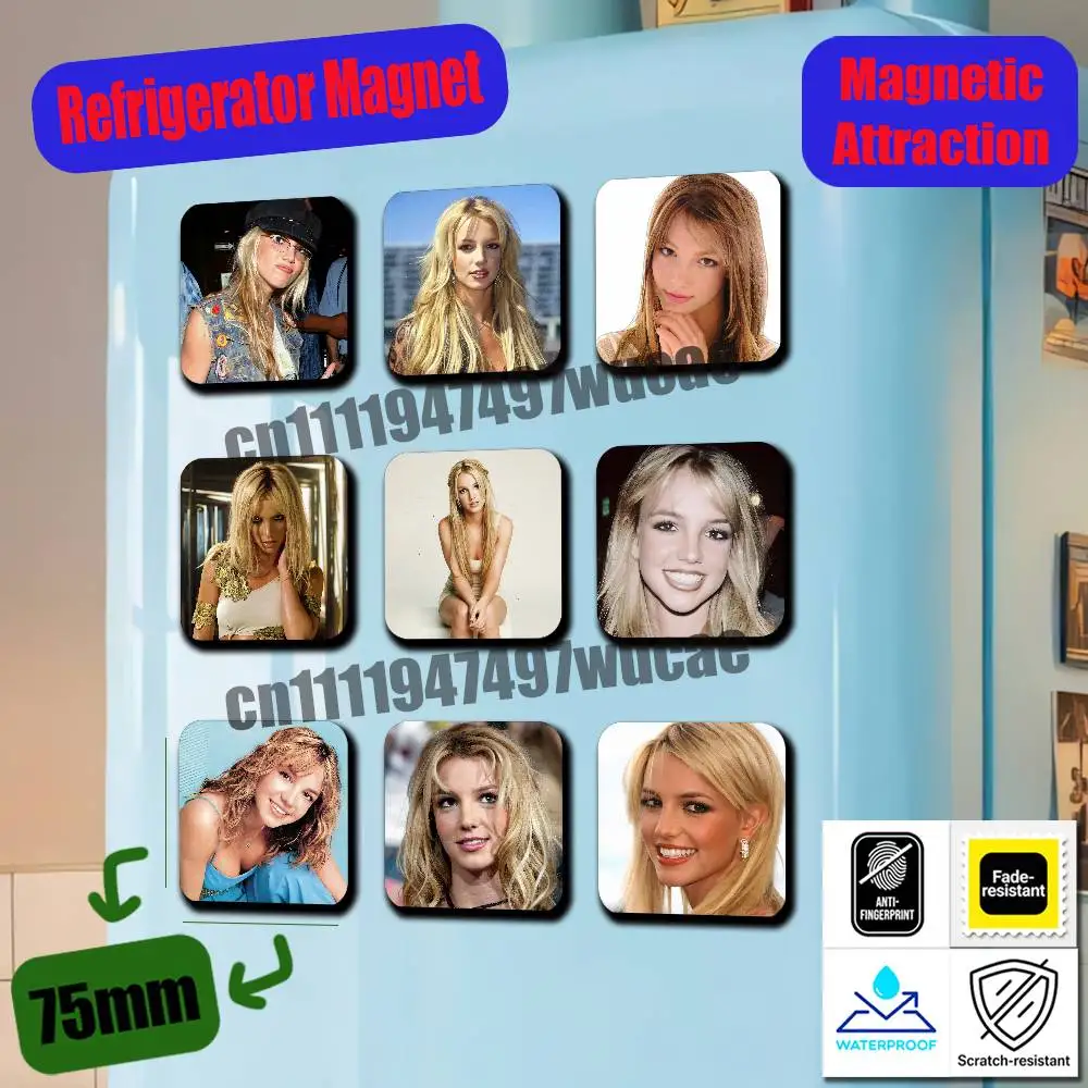 For Singer B-Britney Spears Refrigerator Magnets Metal Cabinet Custom Fridge Freezer Magnetic Cards Cover